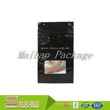 Custom Colored Small Clear Window Resealable Aluminum Foil Zip Lock Bag With Tear Notch